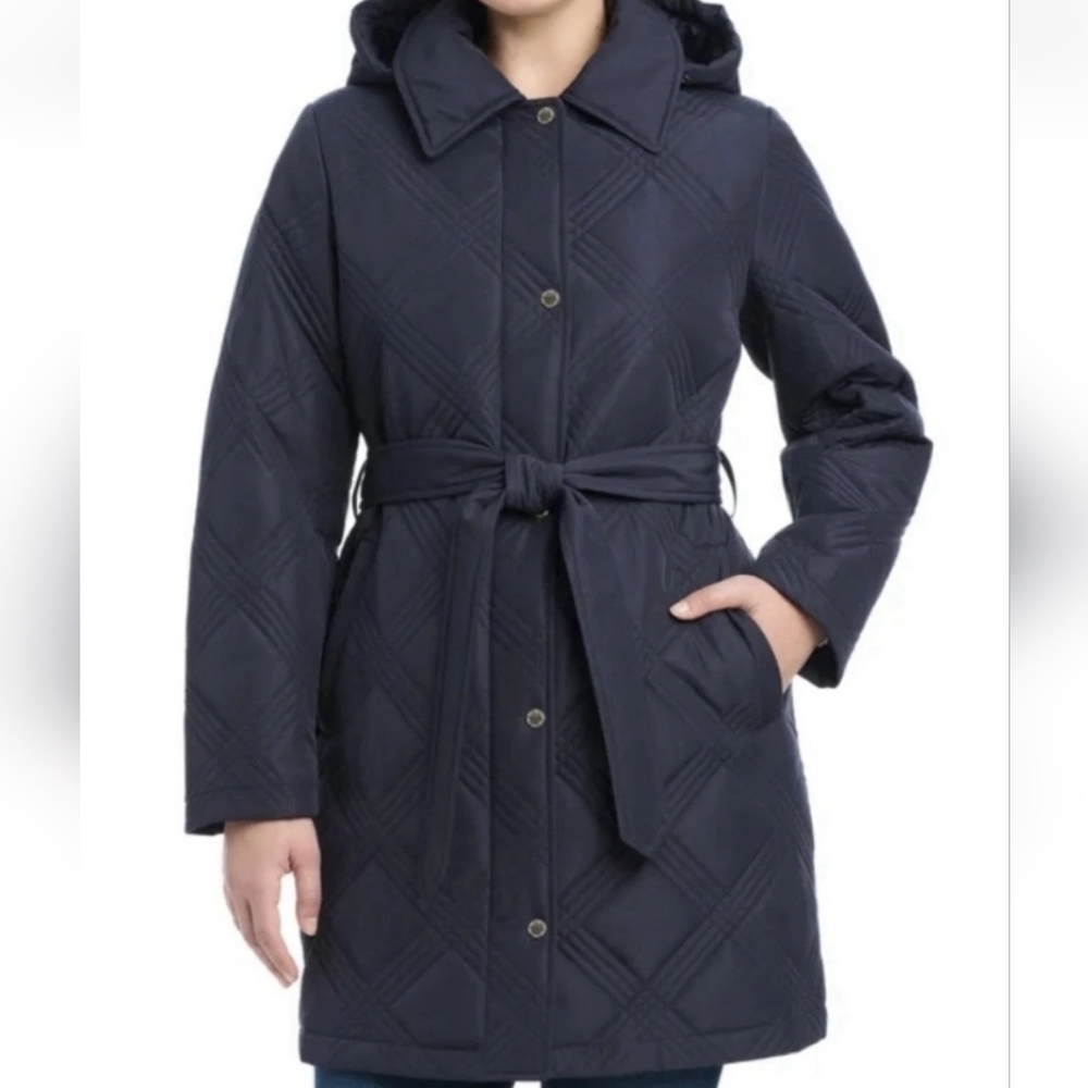 Jones New York Women’s Navy Quilted Jacket Coat NWT Size L & Medium.